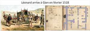 Léonard arrive à Gien en février 1518
